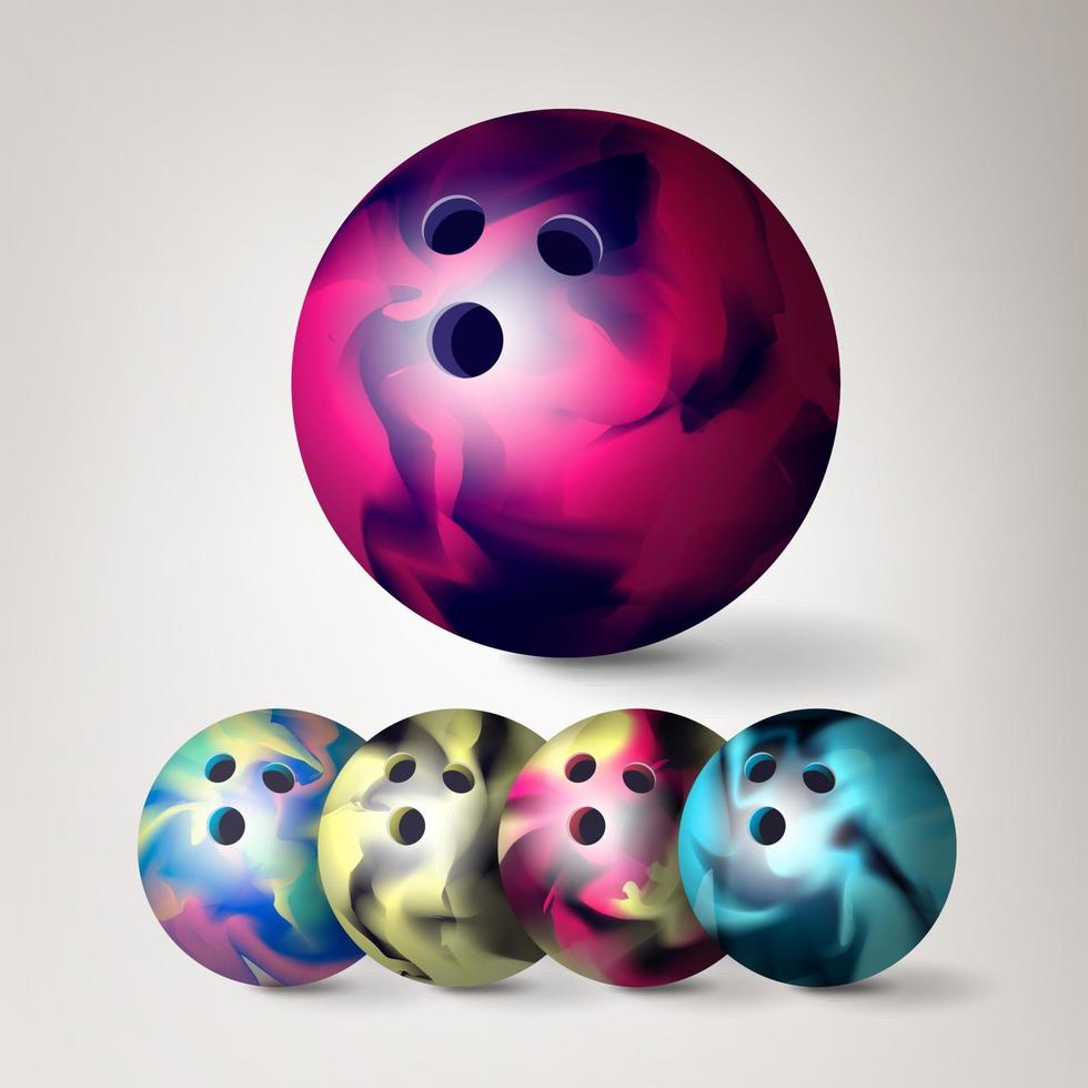 Bowling Ball Vector. Set vector