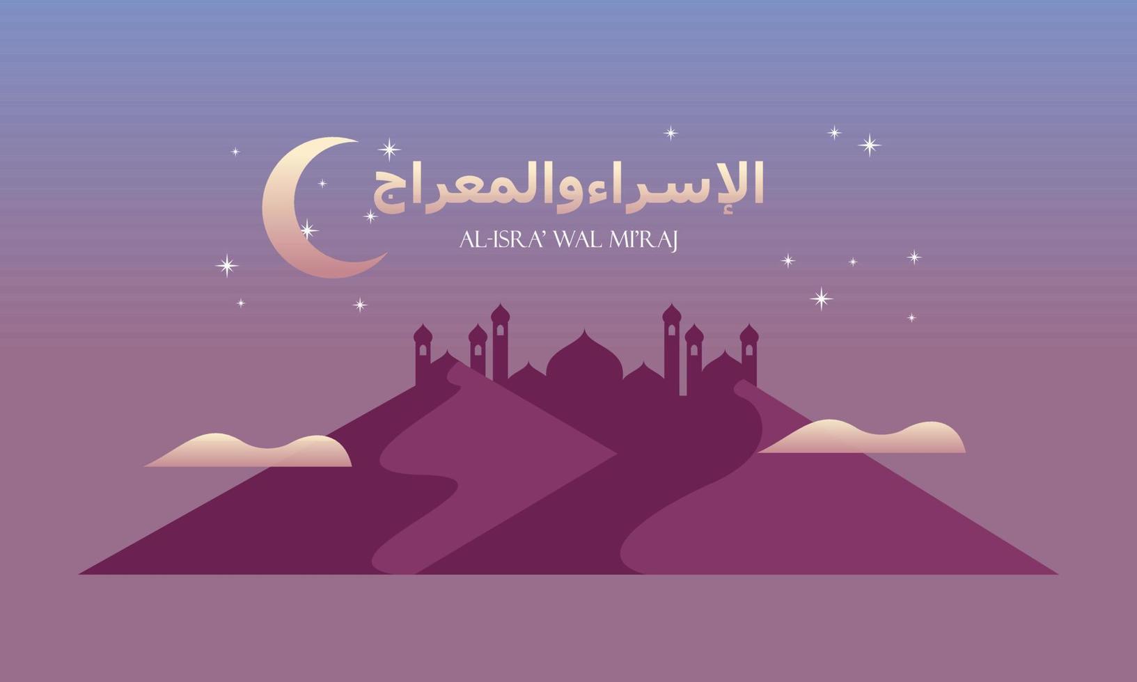 Happy Isra Mi'raj Illustration for Islamic Day Celebration vector