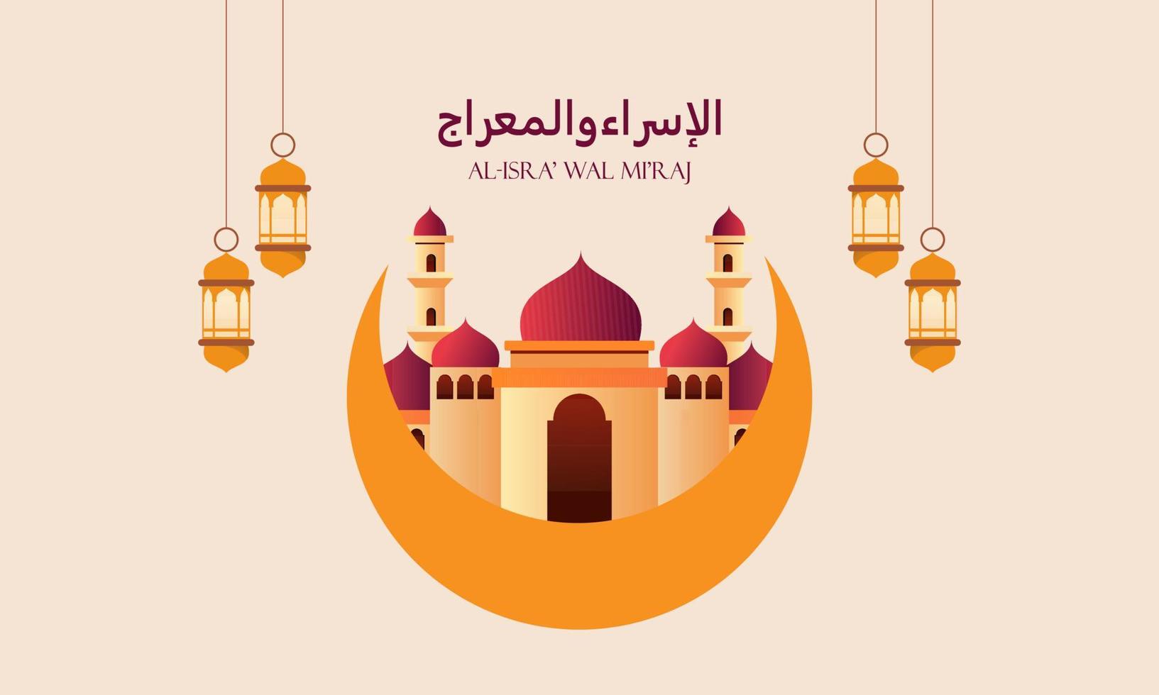 Happy Isra Mi'raj Illustration for Islamic Day Celebration vector