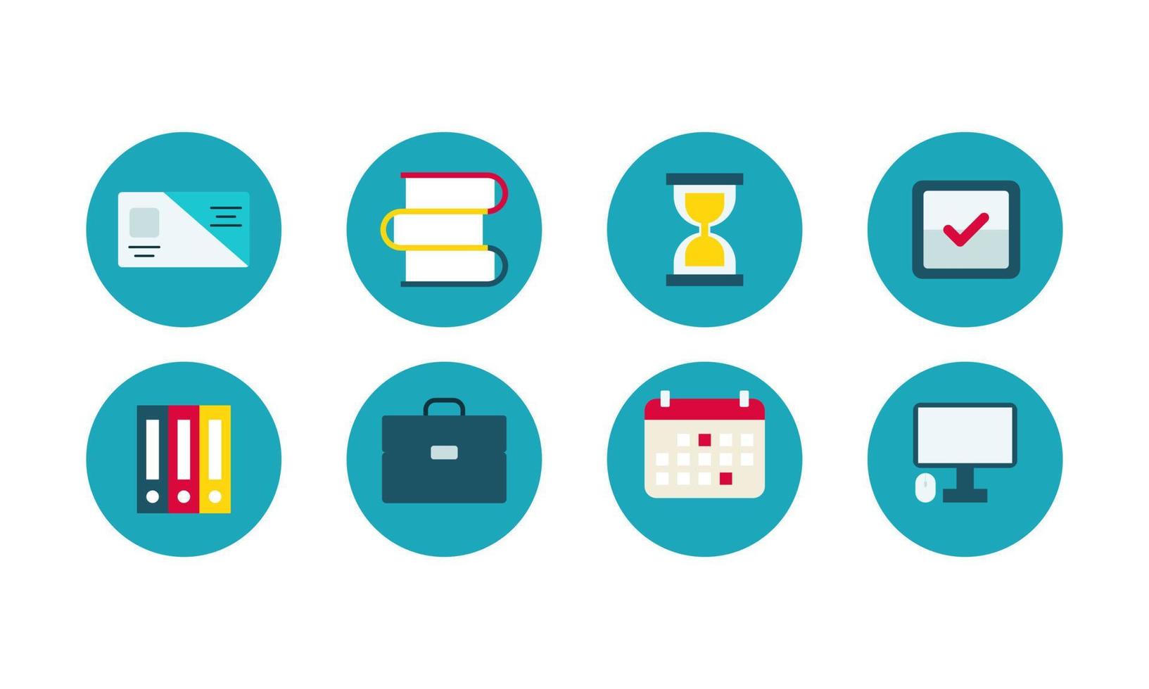 Colorful Flat Business Icons Collection vector