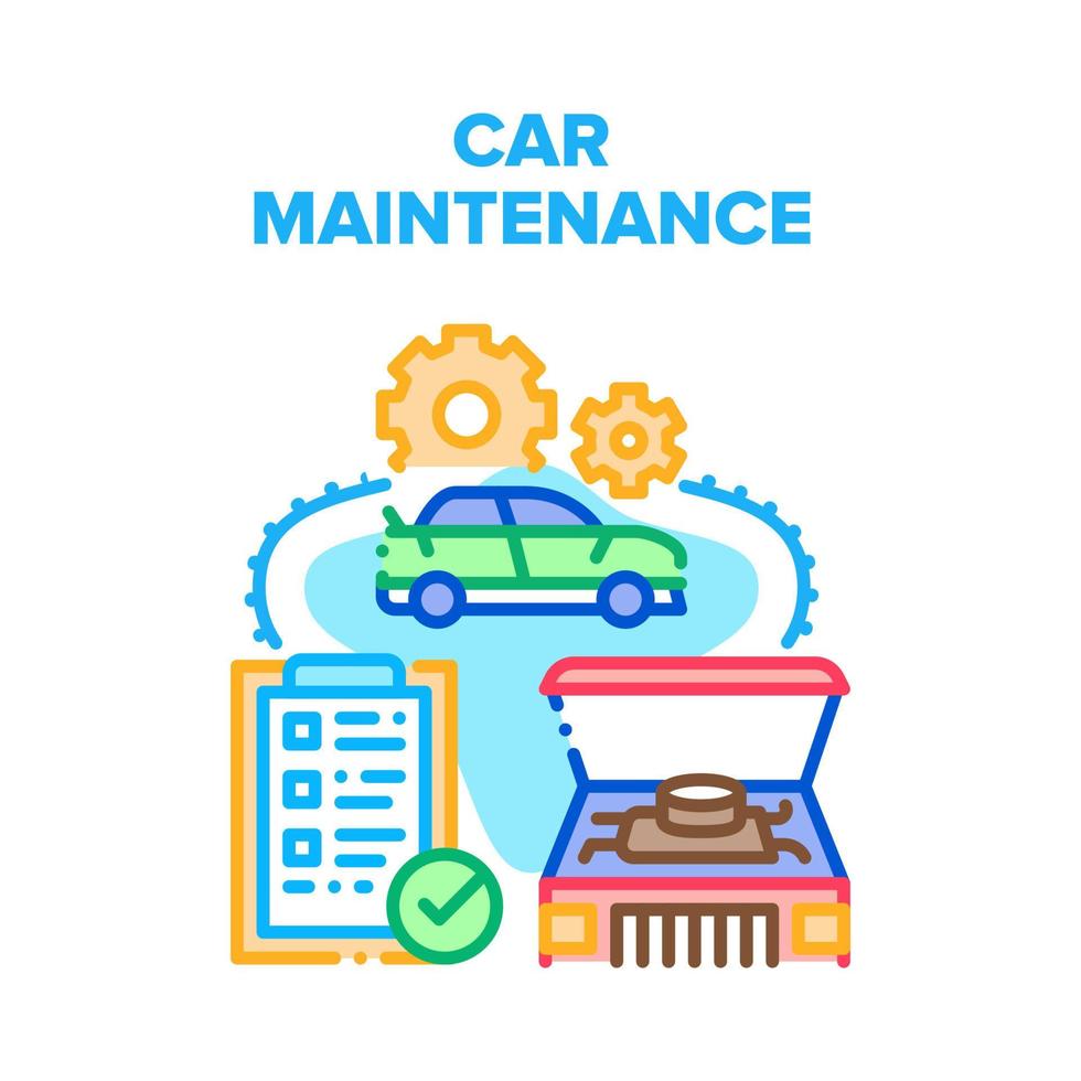 Car Maintenance Vector Concept Color Illustration