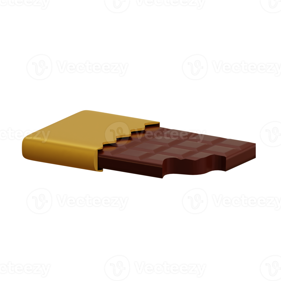 3d rendered chocolate bar perfect for valentine's design project png