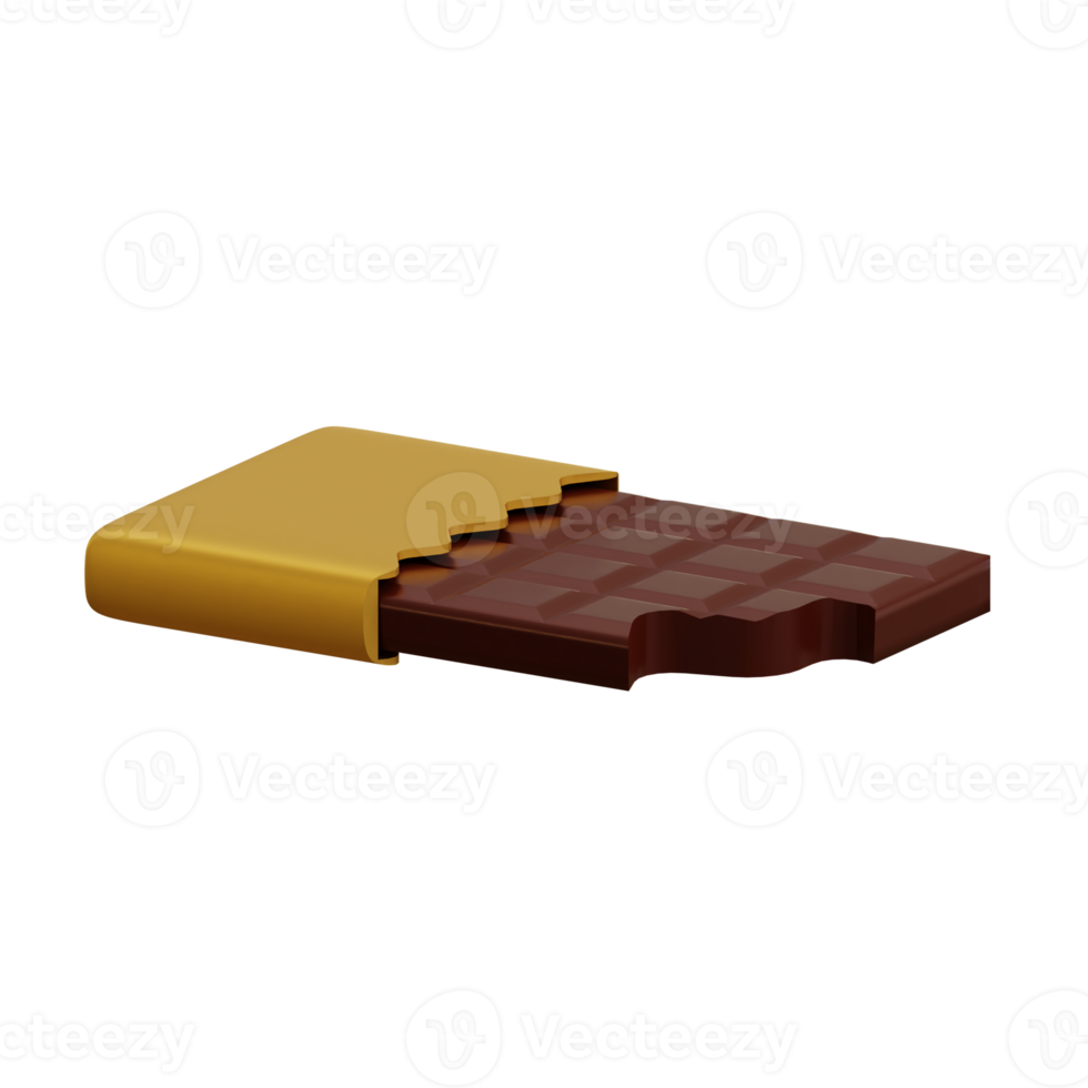 3d rendered chocolate bar perfect for valentine's design project png