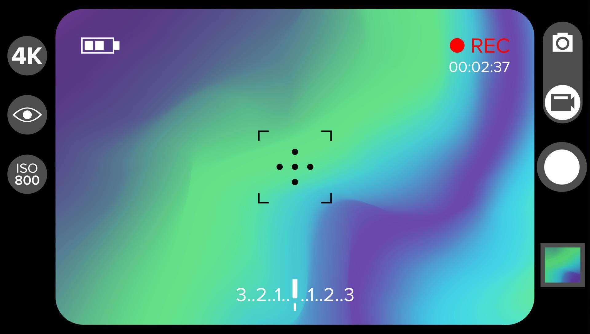 Camera Viewfinder Vector. Focusing screen of the camera. Viewfinder