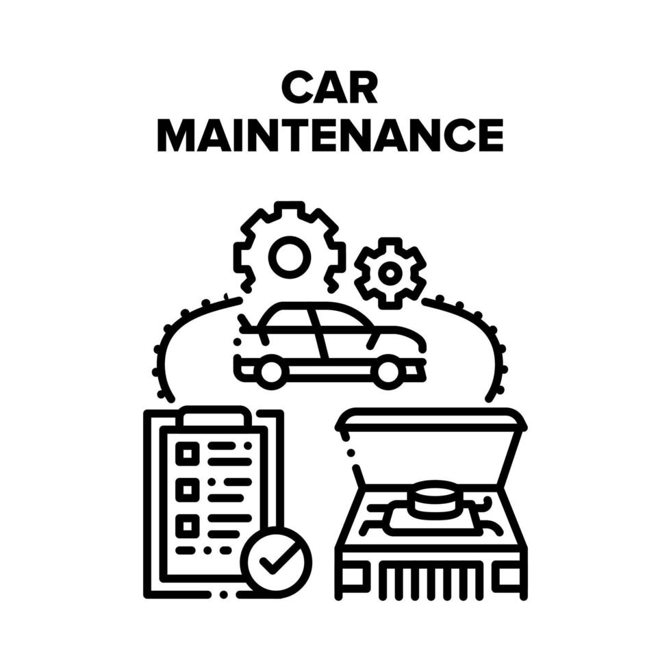 ilustración de vector de mantenimiento de coche negro