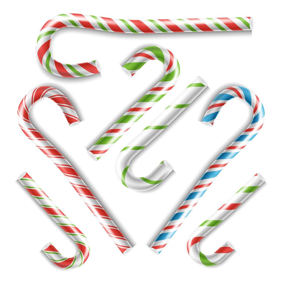 Classic Xmas Candy Cane Vector. Isolated On White Illustration vector