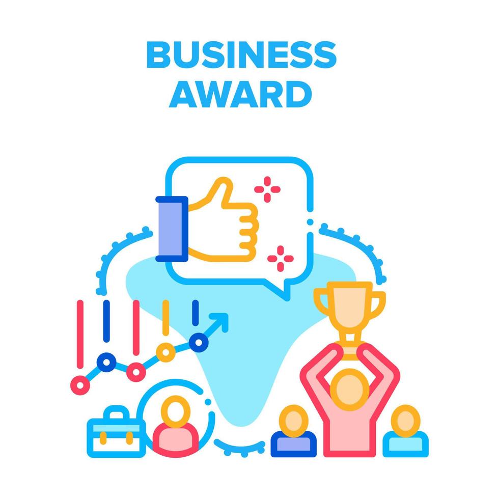 Business Award Vector Concept Color Illustration