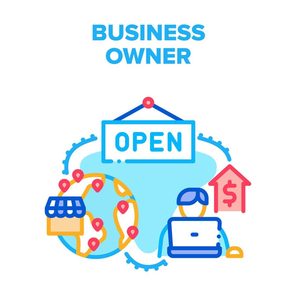 Business Owner Vector Concept Color Illustration