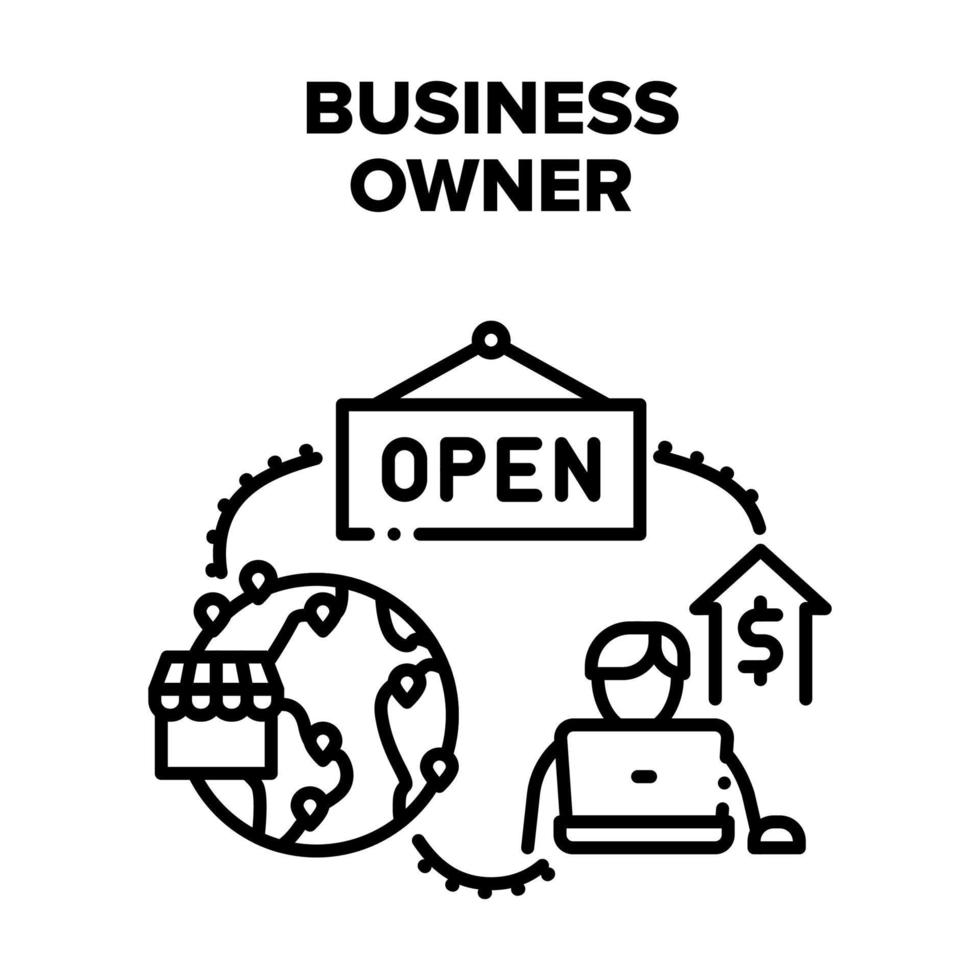 Business Owner Vector Black Illustrations