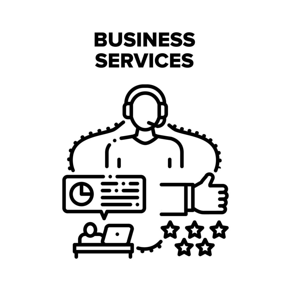 Business Services And Support Vector Black Illustration