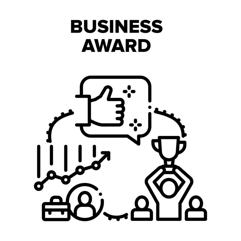 Business Award Vector Black Illustrations