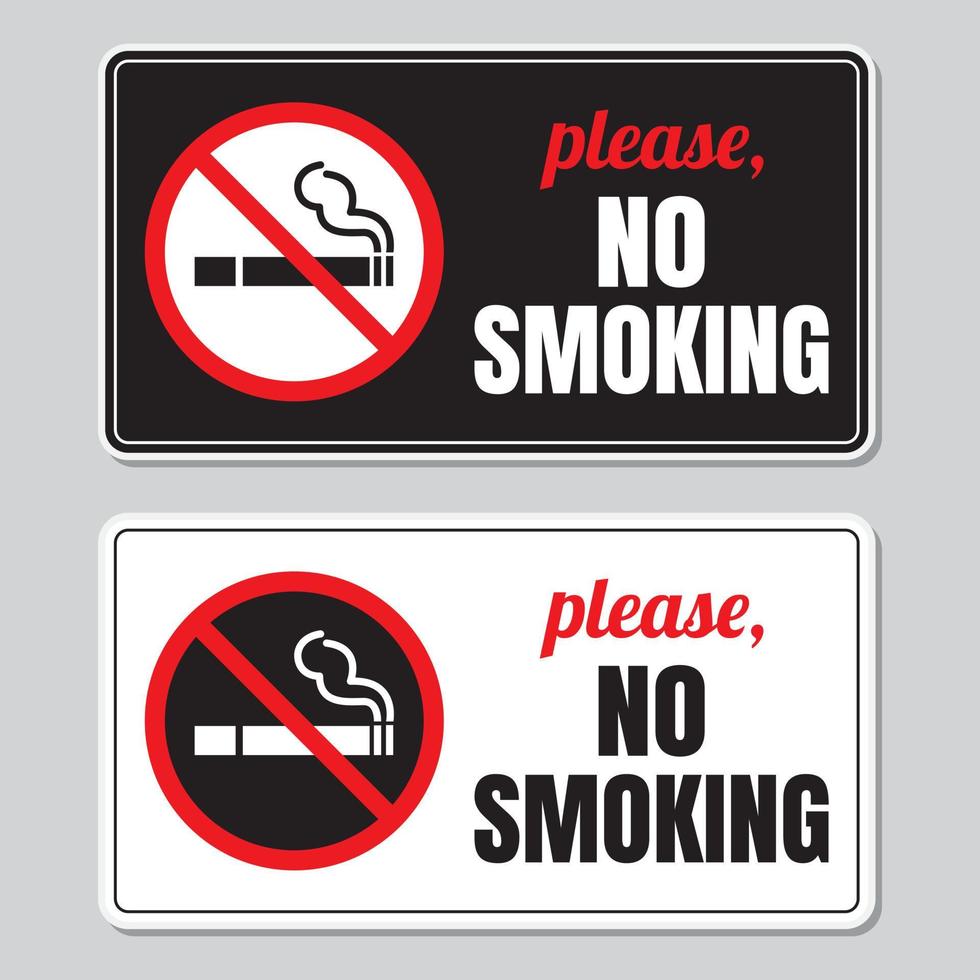 Black and white please no smoking sign vector