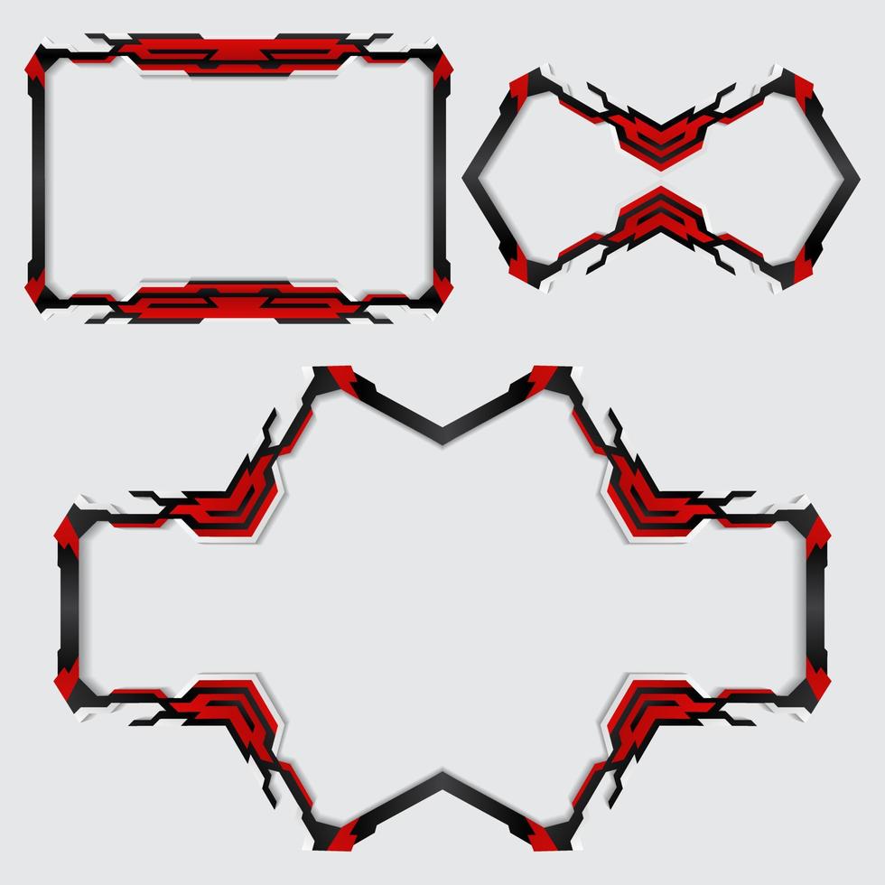 Collection of border games. Digital borders. Twitch Live Streaming Overlays vector