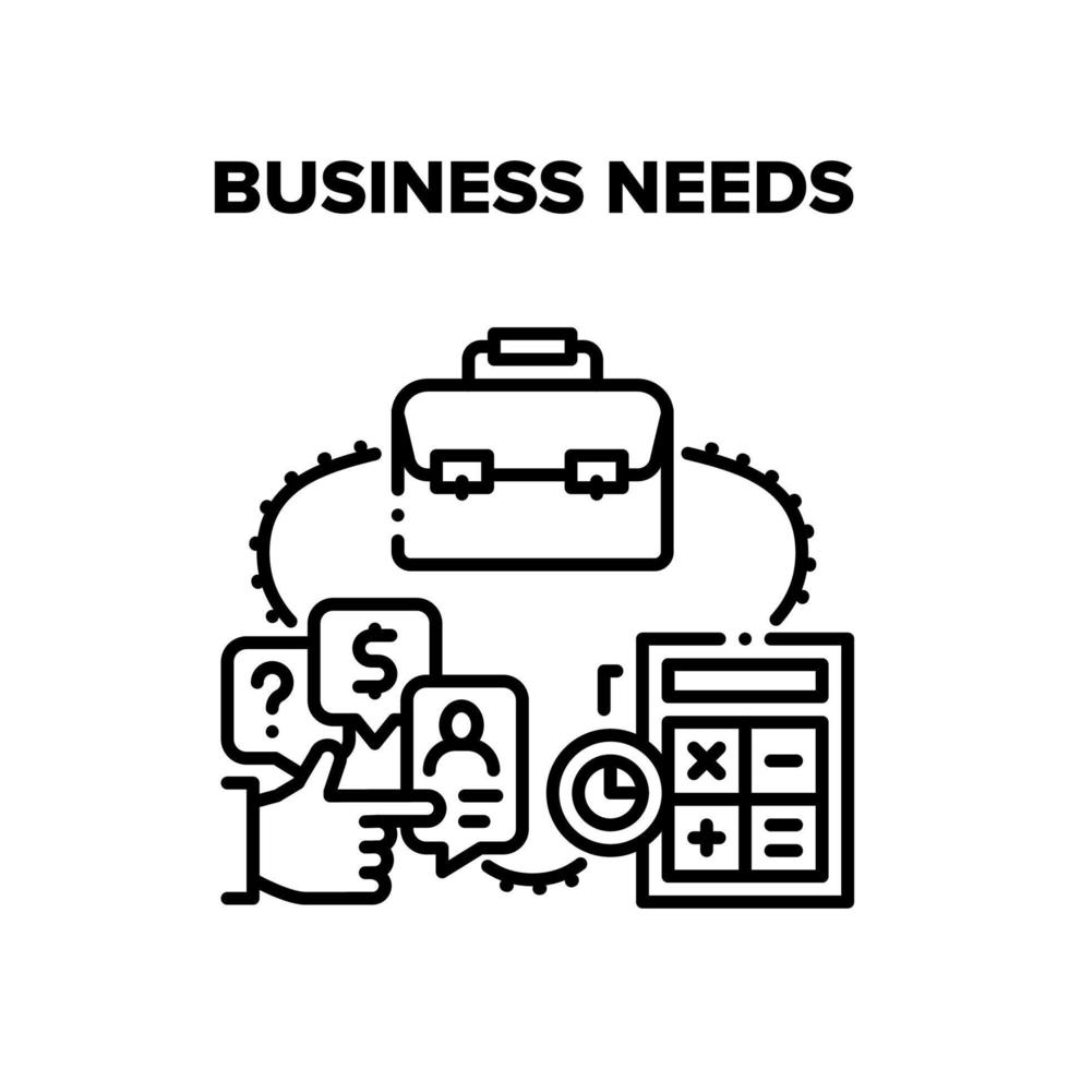 Business Needs Vector Black Illustration