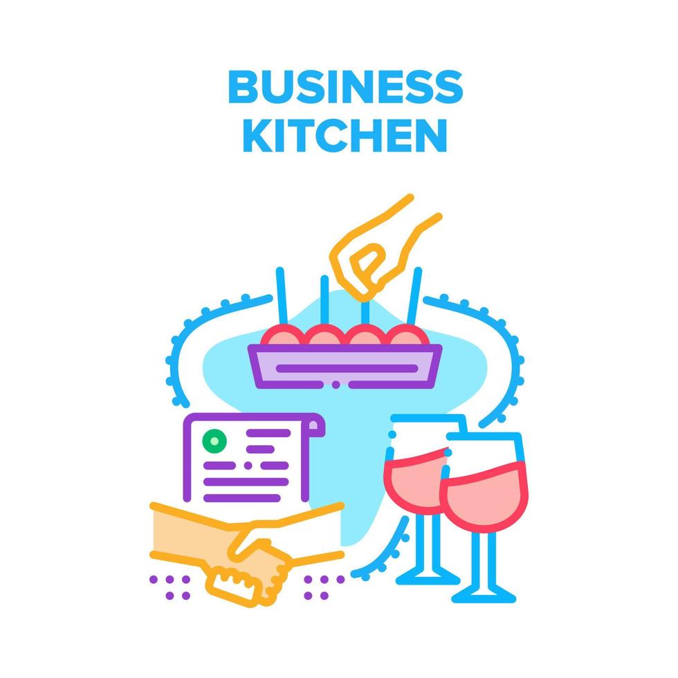 Business Kitchen Meeting Vector Concept Color