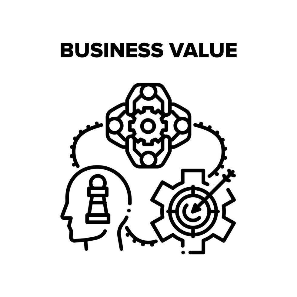 Business Value Increasing Vector Black Illustration