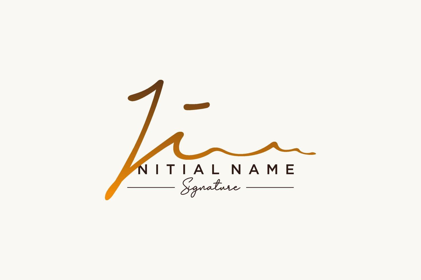 Initial JI signature logo template vector. Hand drawn Calligraphy lettering Vector illustration.