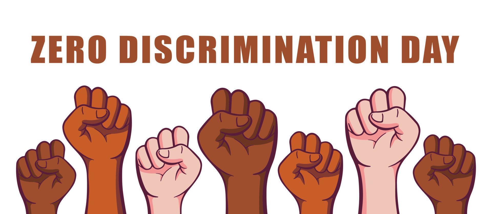 Zero Discrimination Day 1 March vector illustration