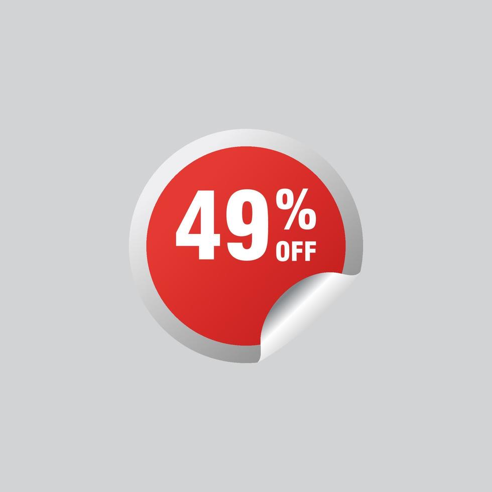 49 discount, Sales Vector badges for Labels, , Stickers, Banners, Tags, Web Stickers, New offer. Discount origami sign banner.