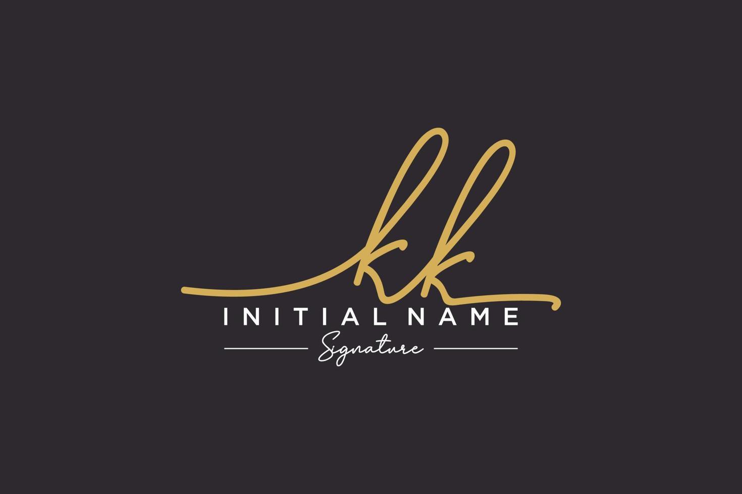 Initial KK signature logo template vector. Hand drawn Calligraphy lettering Vector illustration.