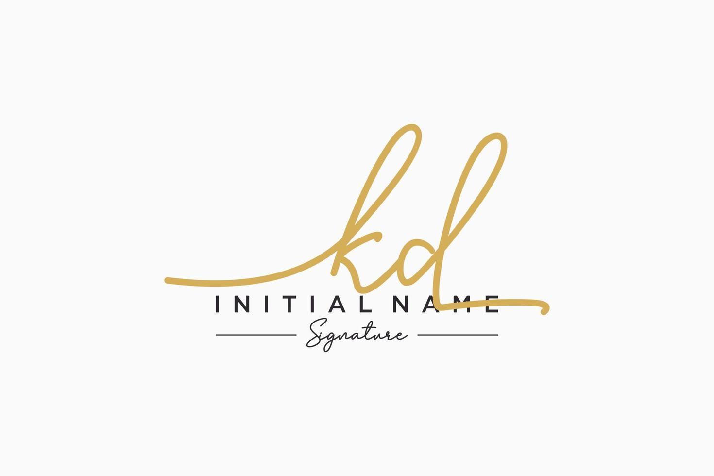 Initial KD signature logo template vector. Hand drawn Calligraphy lettering Vector illustration.