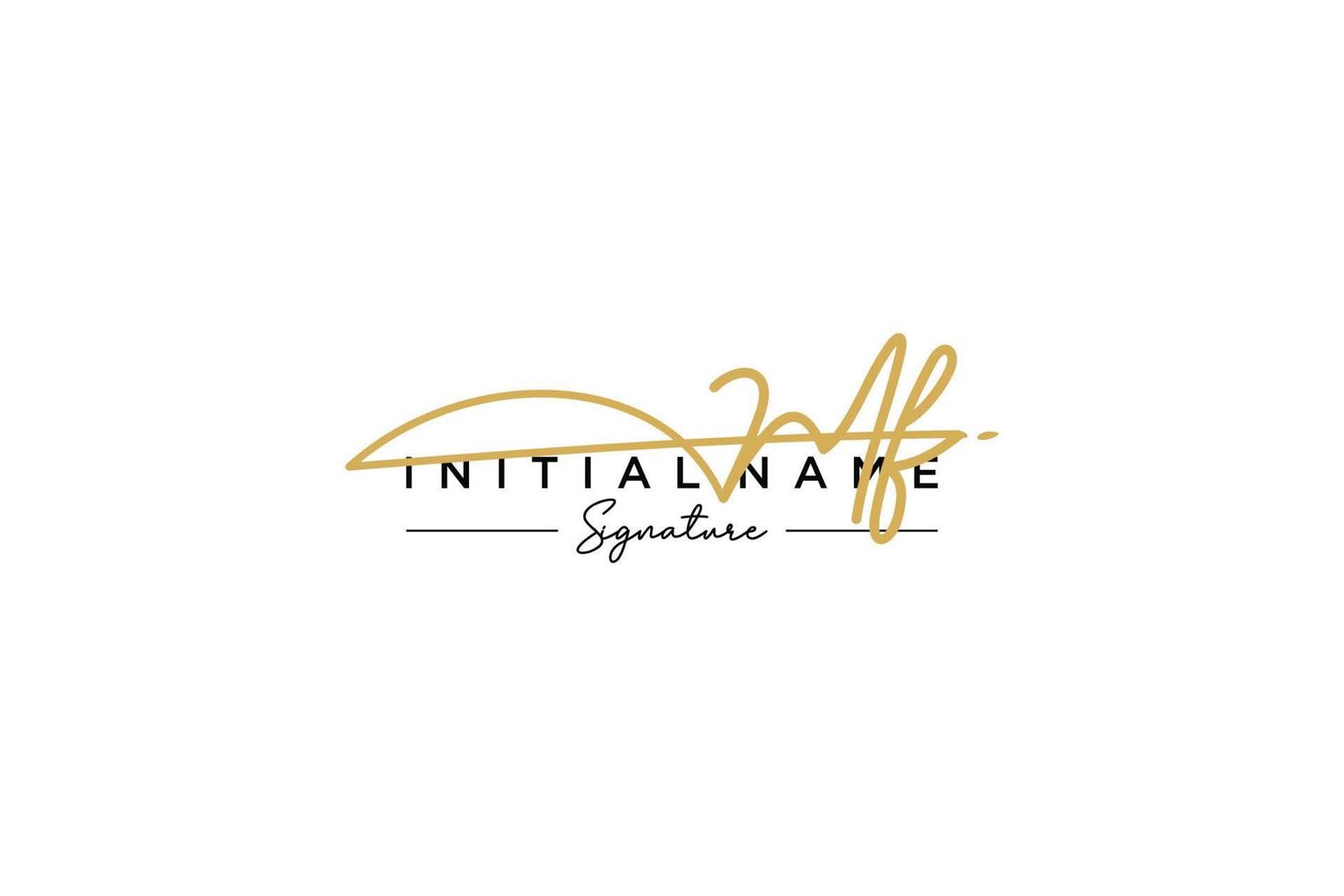 Initial MF signature logo template vector. Hand drawn Calligraphy lettering Vector illustration.