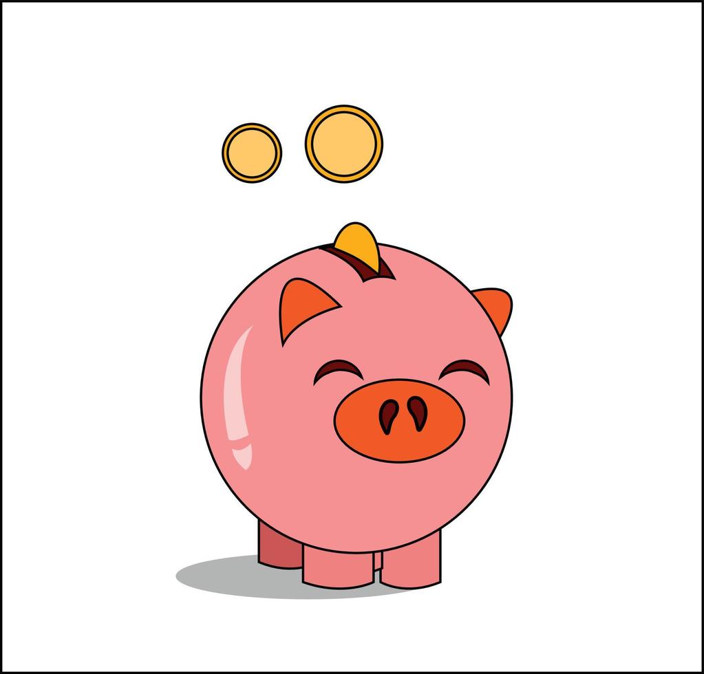caja de dinero en forma de vector de cerdo