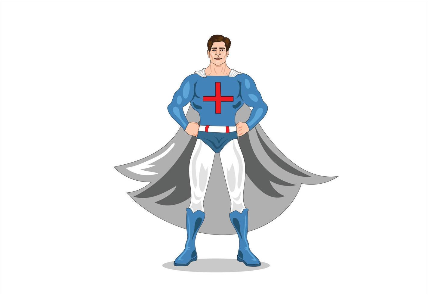 Superhero doctor cartoon character. illustration vector