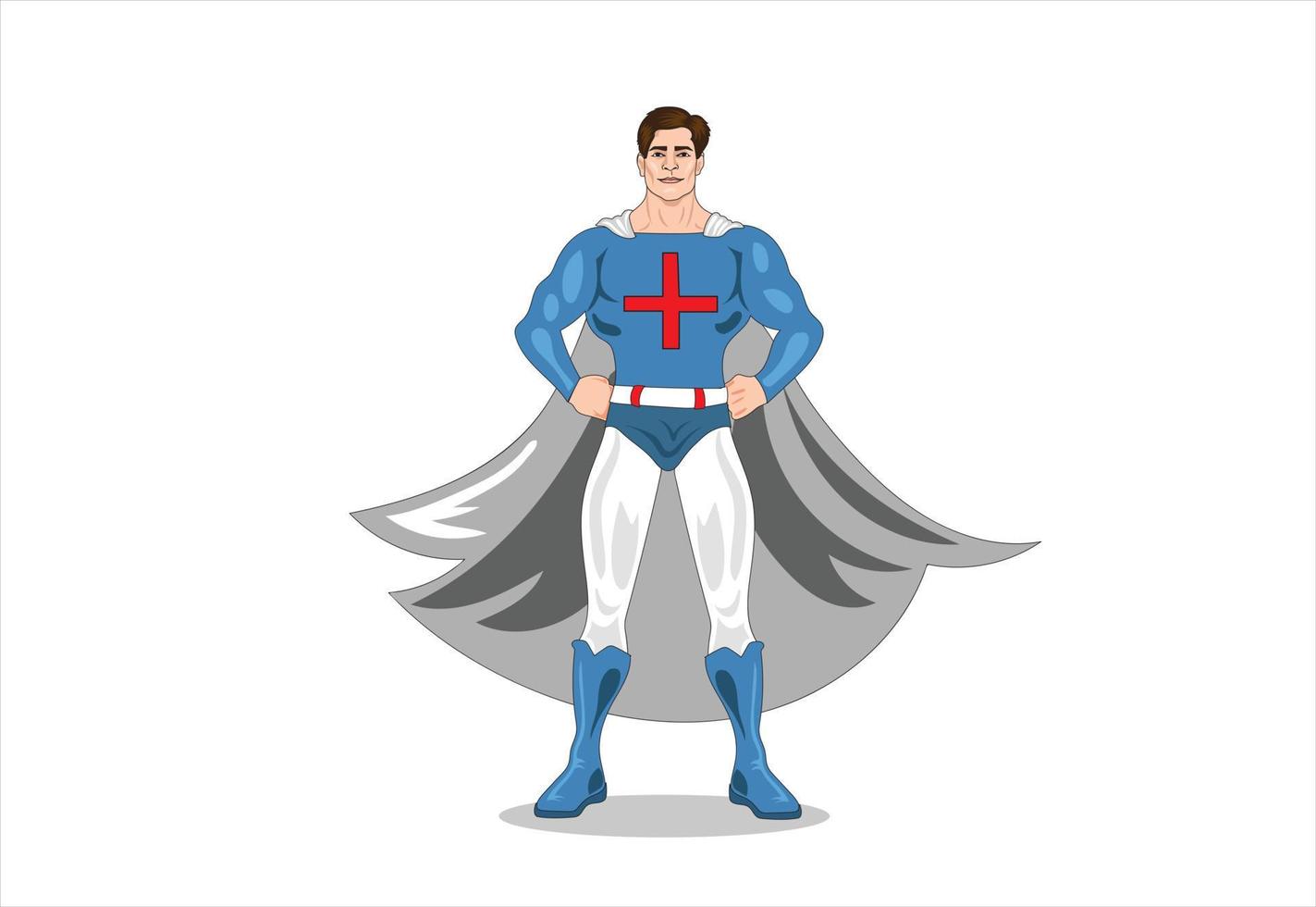 personaje de dibujos animados de médico superhéroe. ilustración vector