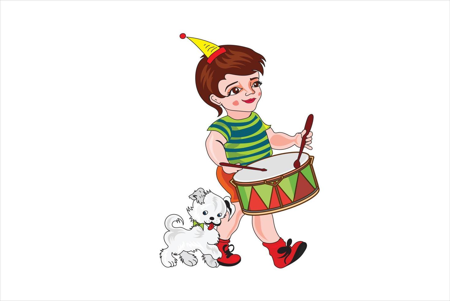 man beating drum vector illustration