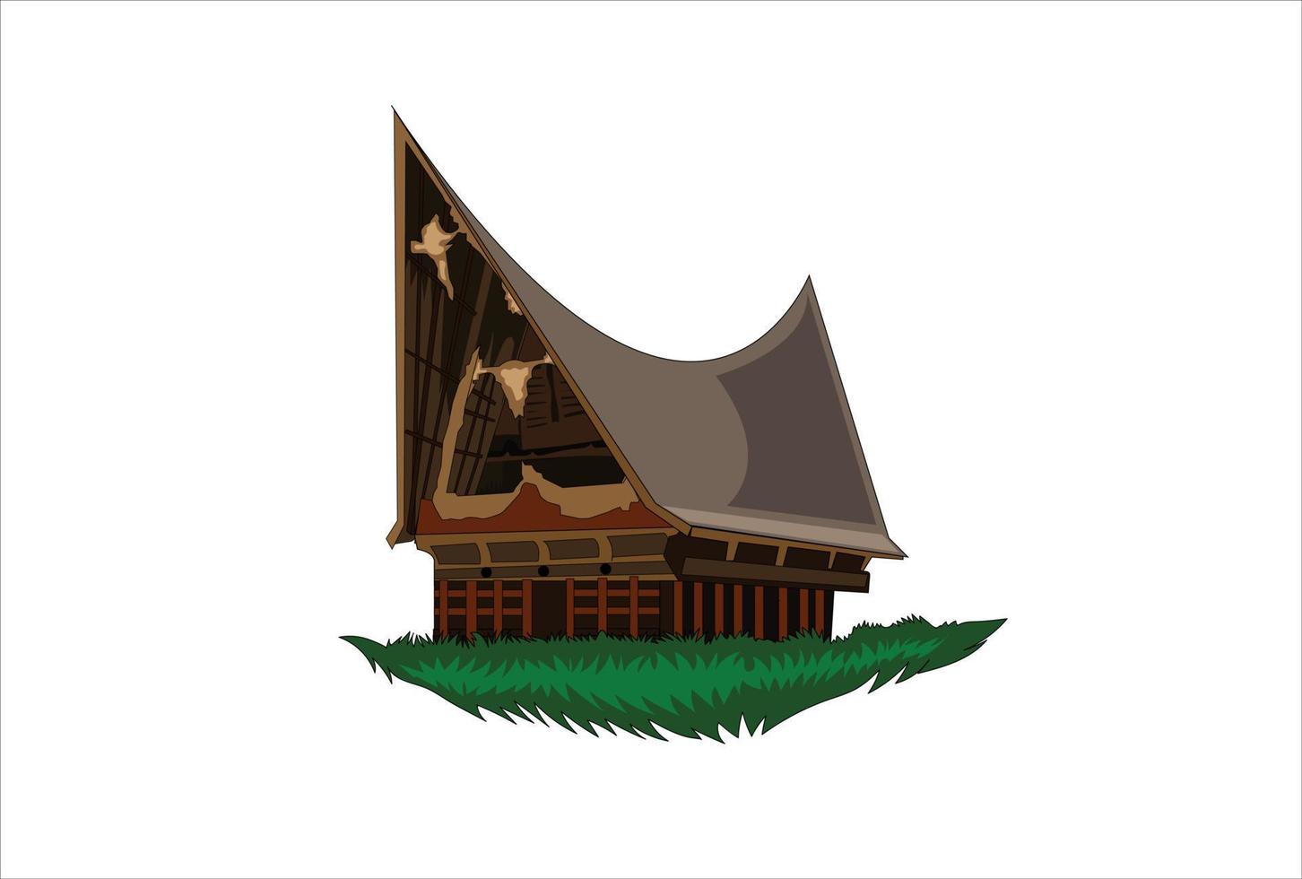 casa tradicional toba sumatera indonesia vector