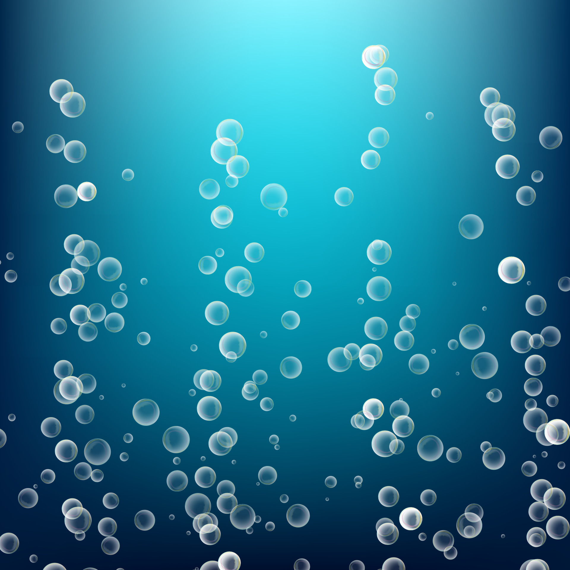 Bubbles In Water. 3d Realistic Deep Water Bubbles. Circle And Liquid