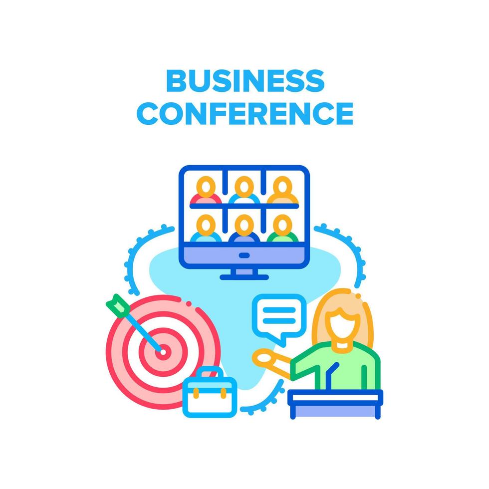 Business Conference Call Vector Concept Color