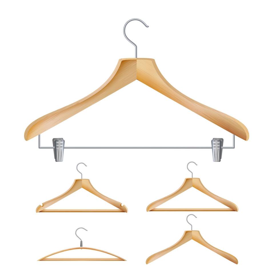 Wooden Clothes Hangers Vector 17370806 Vector Art at Vecteezy
