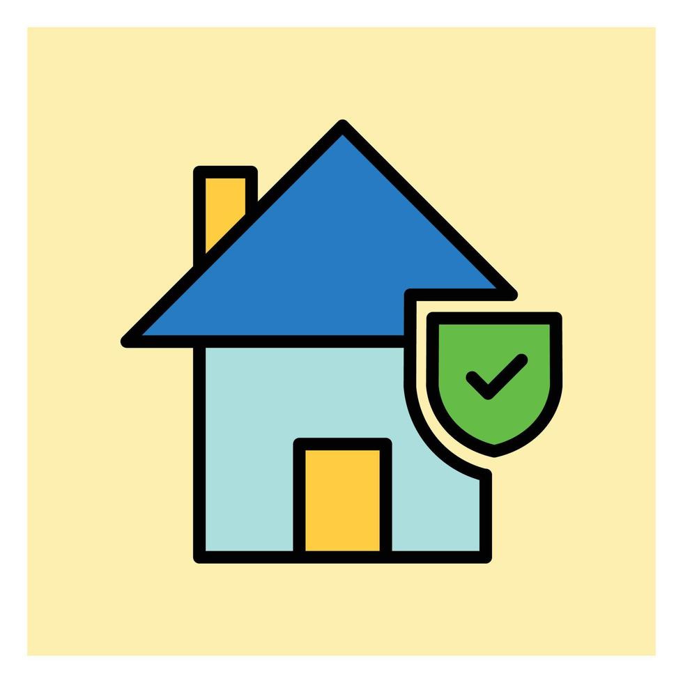 Protection Real Estate Filled Icon vector