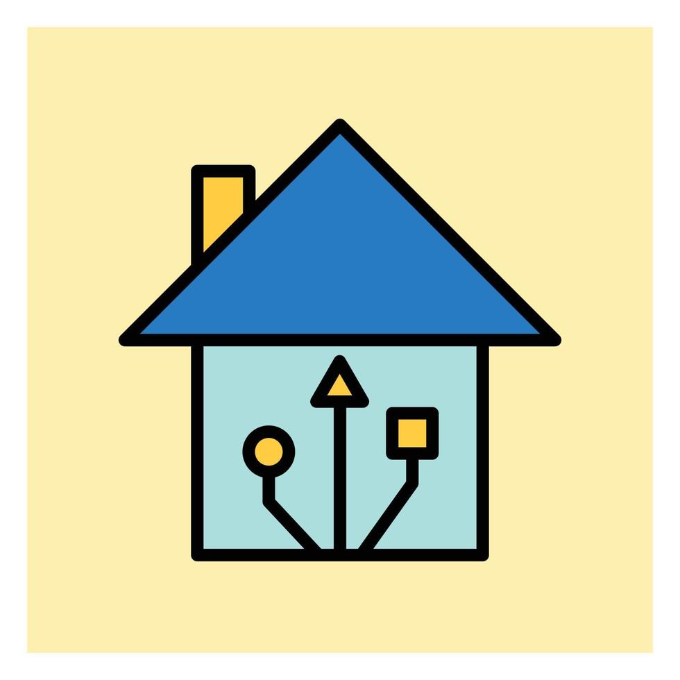 Smart Building Real Estate Filled Icon vector