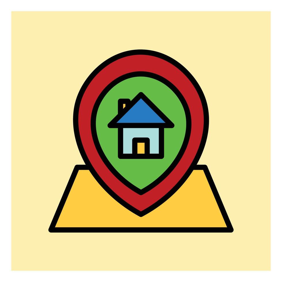 Location Real Estate Filled Icon vector