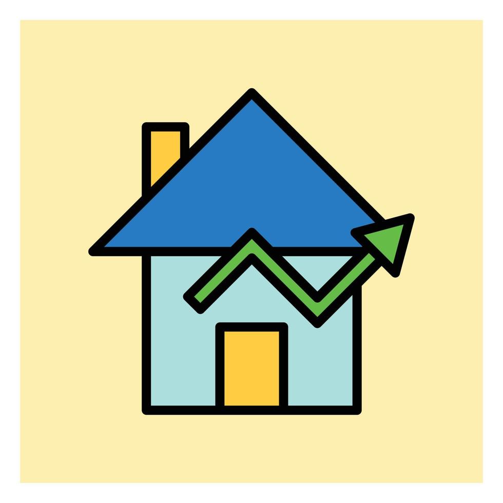 Increase Value Real Estate Filled Icon vector