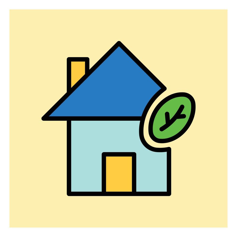 Sustainable Building Real Estate Filled Icon vector