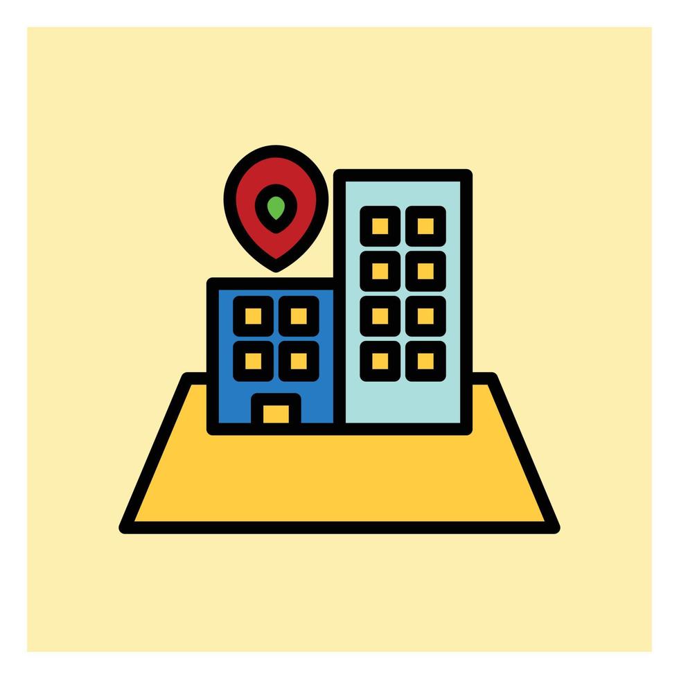 Building Location Real Estate Filled Icon vector