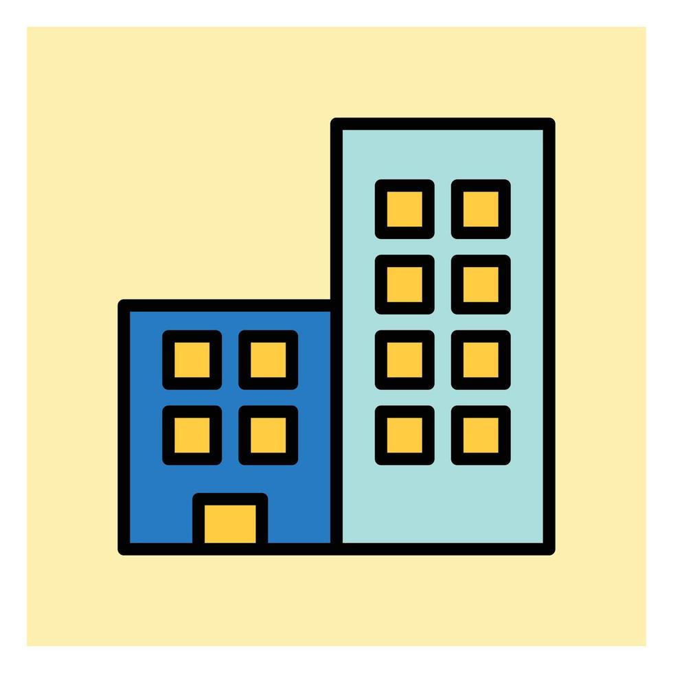 Building Real Estate Filled Icon vector