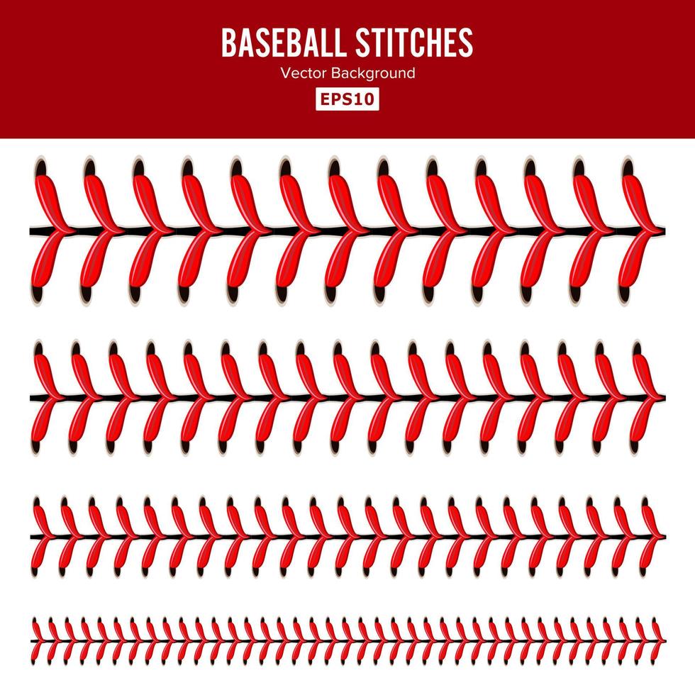 Baseball Stitches Vector Set
