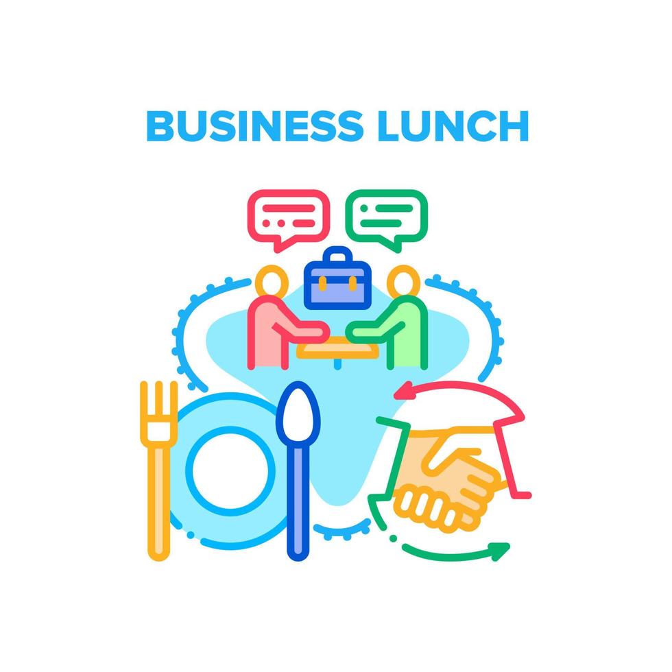 Business Lunch Vector Concept Color Illustration