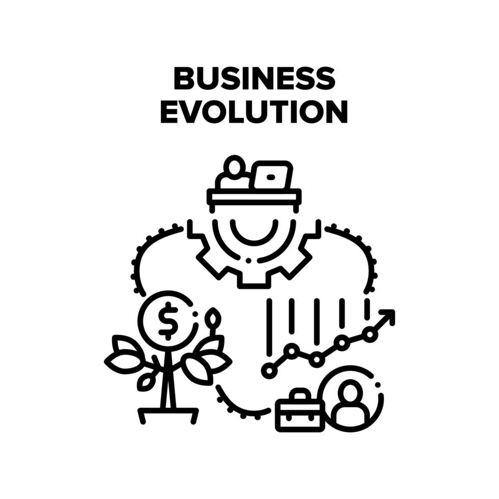 Business Evolution Process Vector Black Illustration