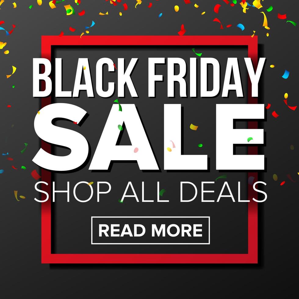 Black Friday Sale Banner Vector. Marketing Advertising Design Illustration. Template Design For Black Friday Poster, Brochure, Card, Shop Discount Advertising. vector