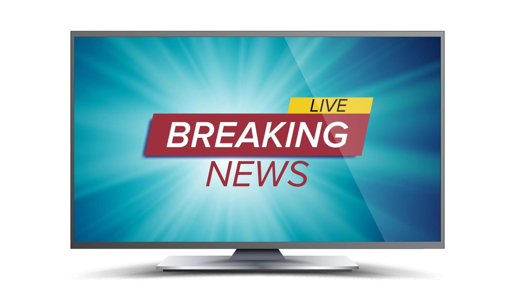 Breaking News Vector. Blue TV Screen. World Global News Concept. Isolated Illustration vector