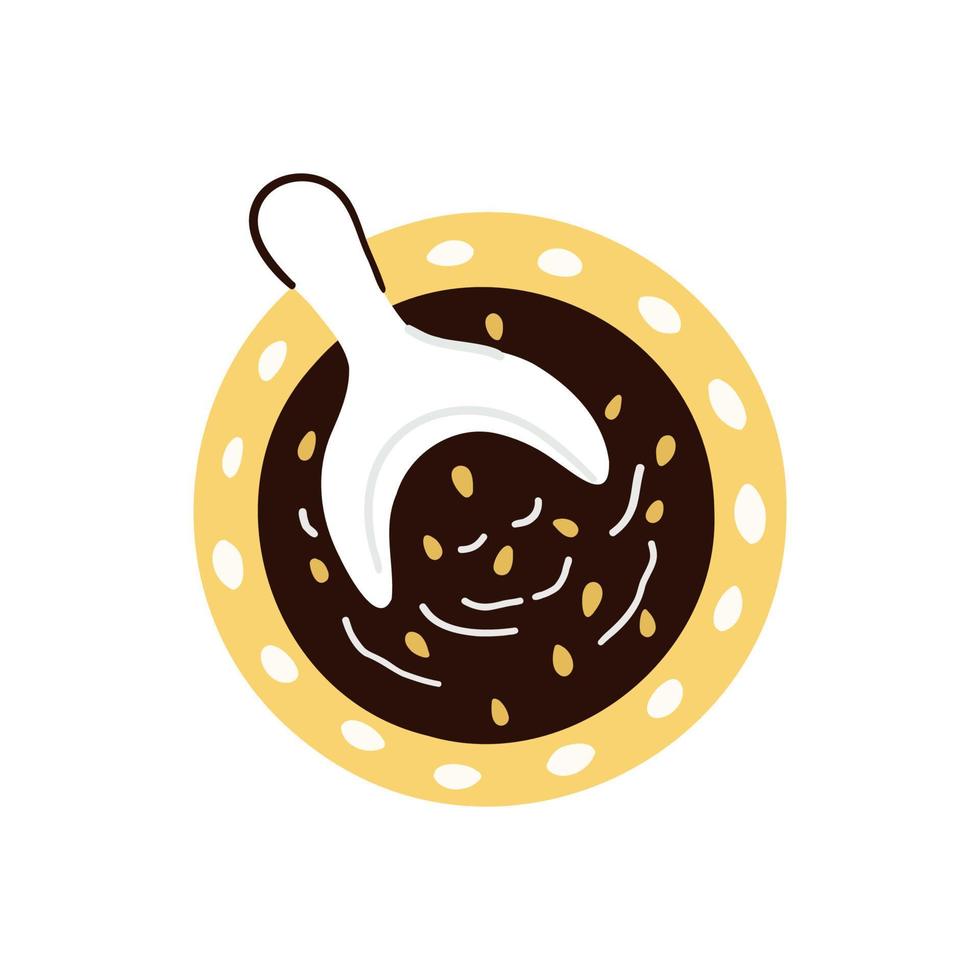 soy sauce. hand drawn vector illustration in flat style