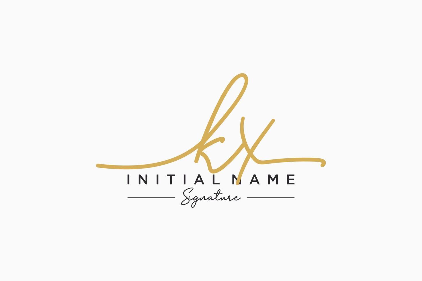 Initial KX signature logo template vector. Hand drawn Calligraphy lettering Vector illustration.