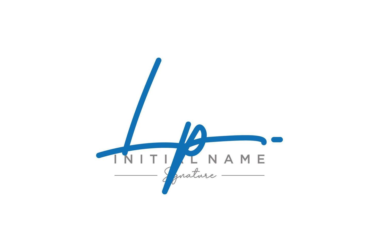 Initial LP signature logo template vector. Hand drawn Calligraphy lettering Vector illustration.