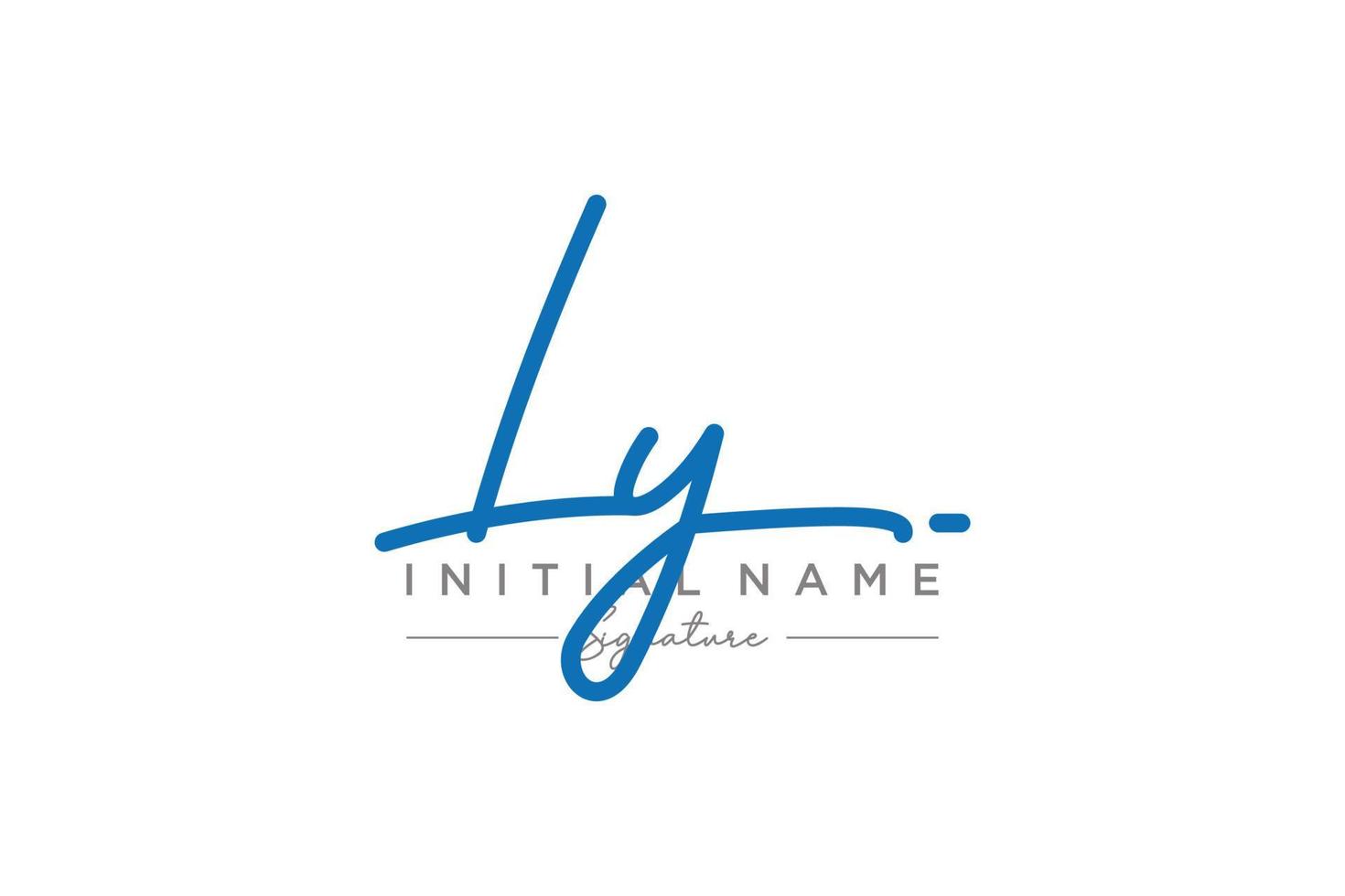 Initial LY signature logo template vector. Hand drawn Calligraphy lettering Vector illustration.